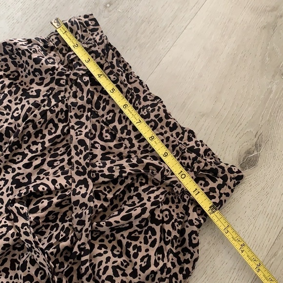 AE high Rise Leopard  cheetah animal Print Paper bag Pant wide leg size XS‎ NWT - Picture 7 of 14